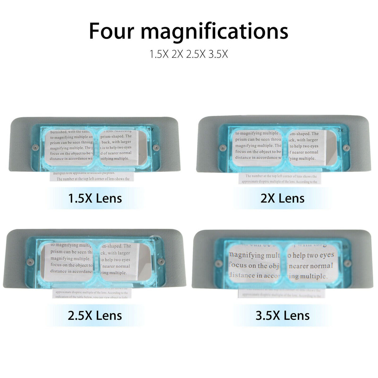 Optivisor Lens Head Magnifier Glasses Magnifying Visor Glass Headband 4 Lenses