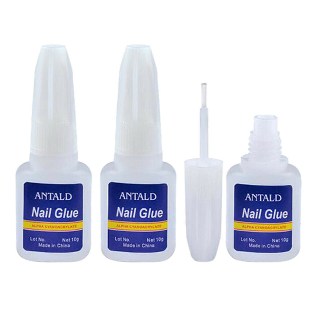 3Pieces 10g Professional Nail Glue Portable Manicure Tools DIY Kits Crafts