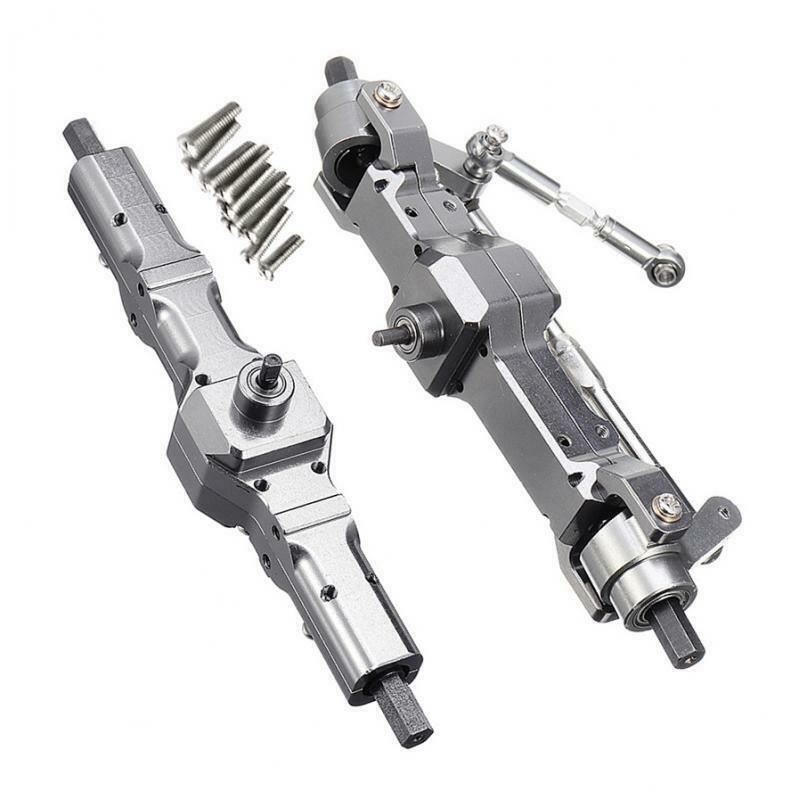 RC Titanium Color Front and Rear Axle WPL 1/16 Military Truck Upgrade Parts