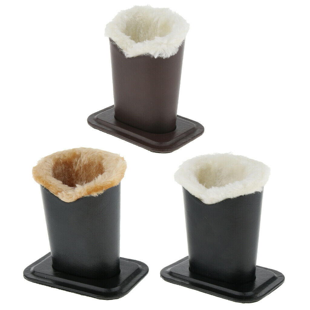 3Pcs PU Upright Desktop Case Plush Lined Eyeglass Holder Stand Pen Holder