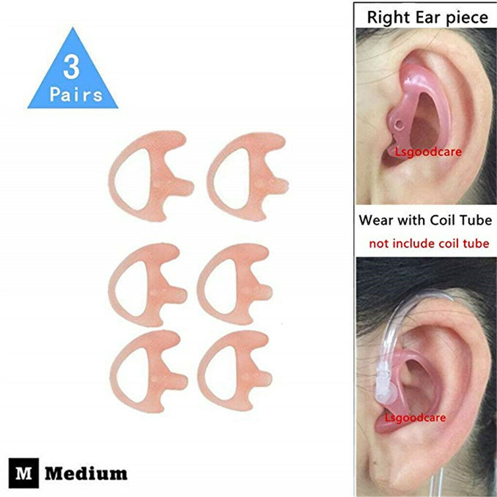 6 Pairs Silicone Ear Bud for Covert Acoustic Tube Earpiece For Two-way Radio