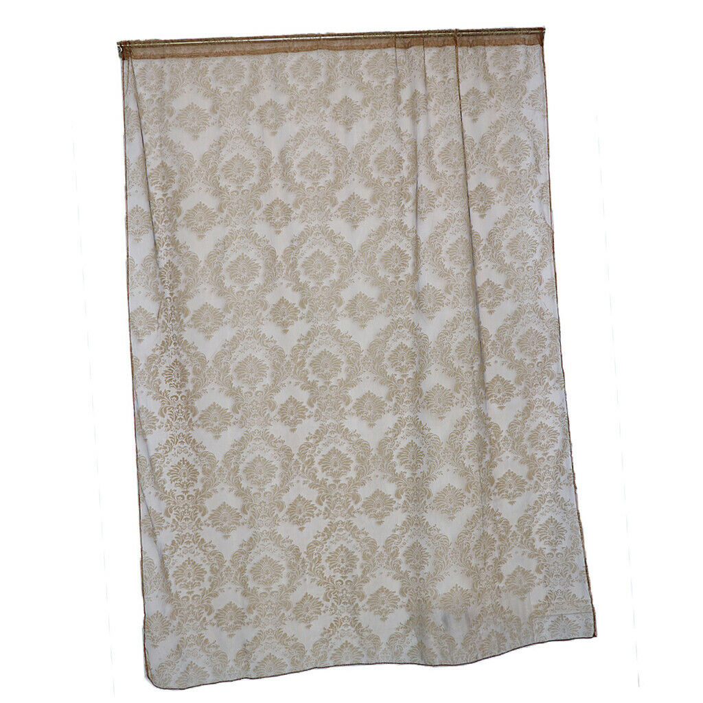 Flocking Sheer Window Curtain Tulle Voile Drape Panel Grommet Top 250x200cm