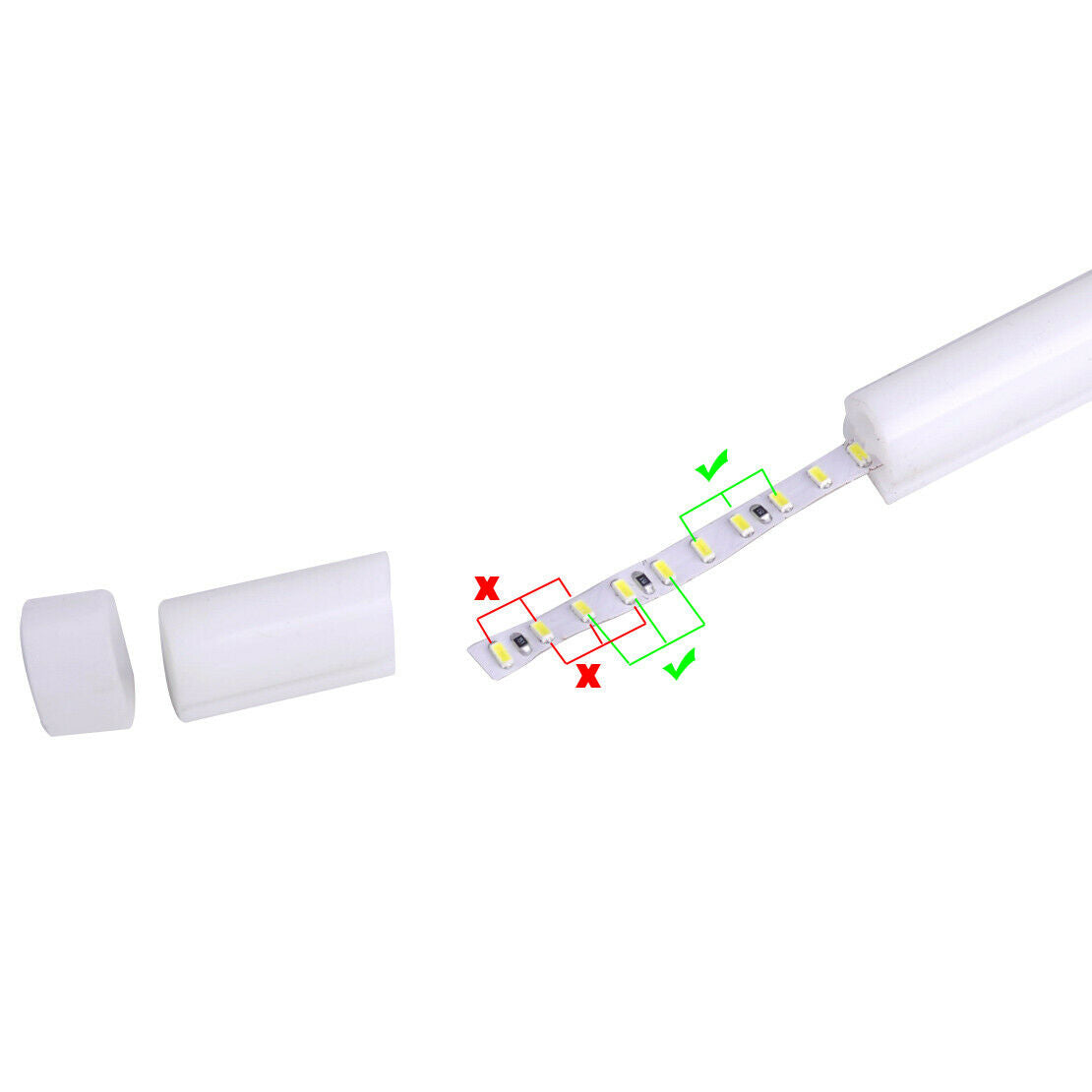 2X 30CM Flexible Soft LED Silicone Guiding Light Tube Strip DRL Turn Signal An