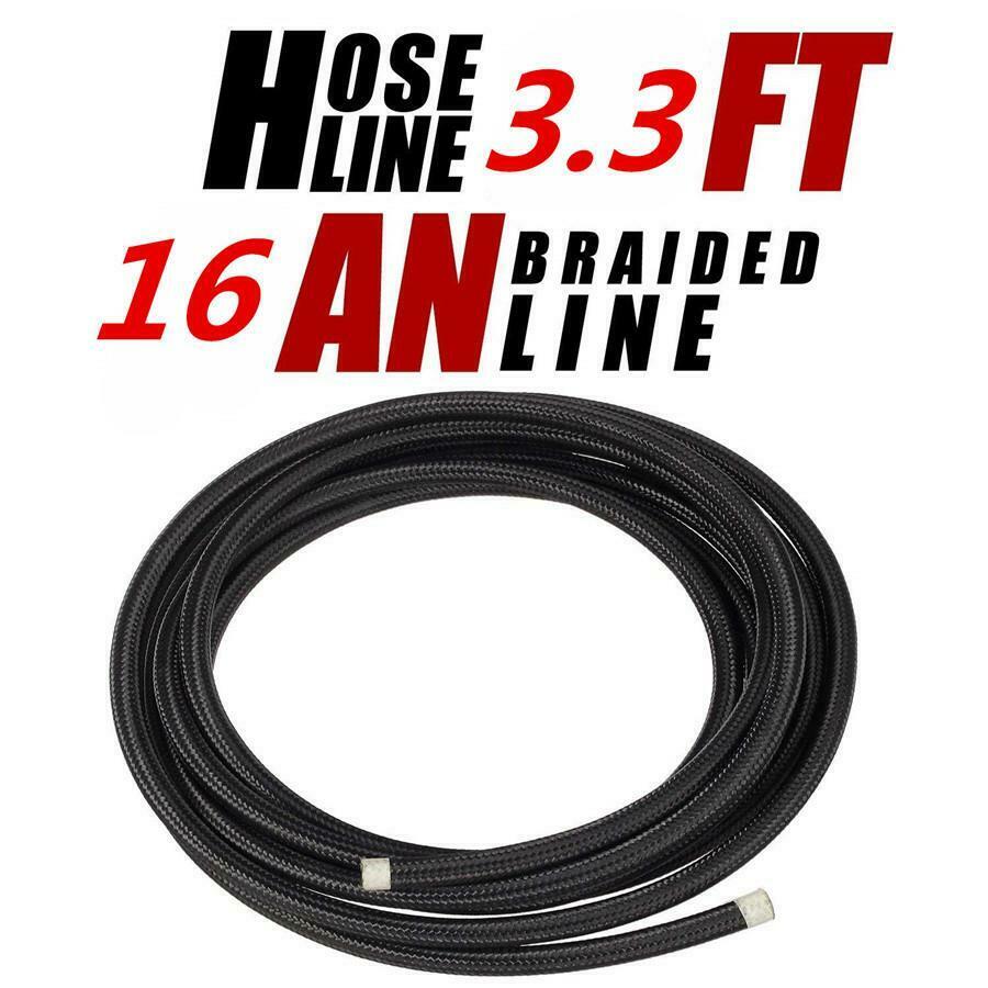 1M Nylon Steel Braided Fuel Oil Gas Line Hose AN16 AN-16 3.3ft Durable
