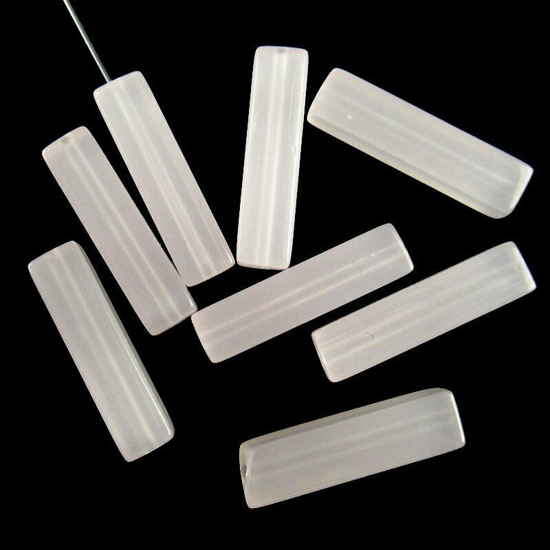 1 Strand 20x5x5mm Pink Jade Oblong Pendant Loose Bead 15.5 inch 22g A-545TZ