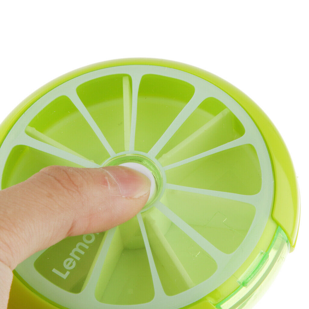 2 Pieces Rotary Pill Box Mini Medicine Candy Gum Travel Storage Case Cute