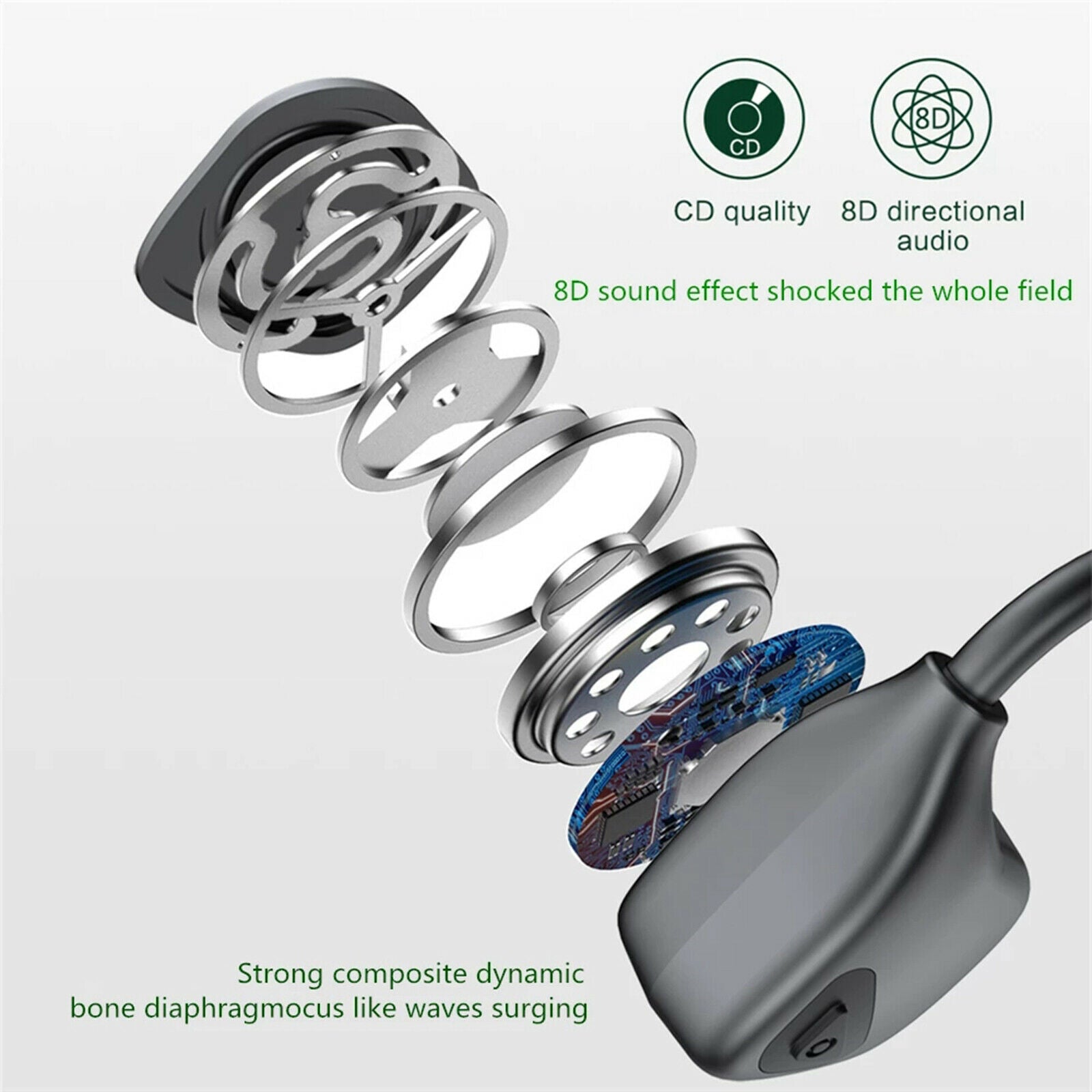 IP55 Waterproof Running Bone Conduction Headphone Headset Sport Earphones