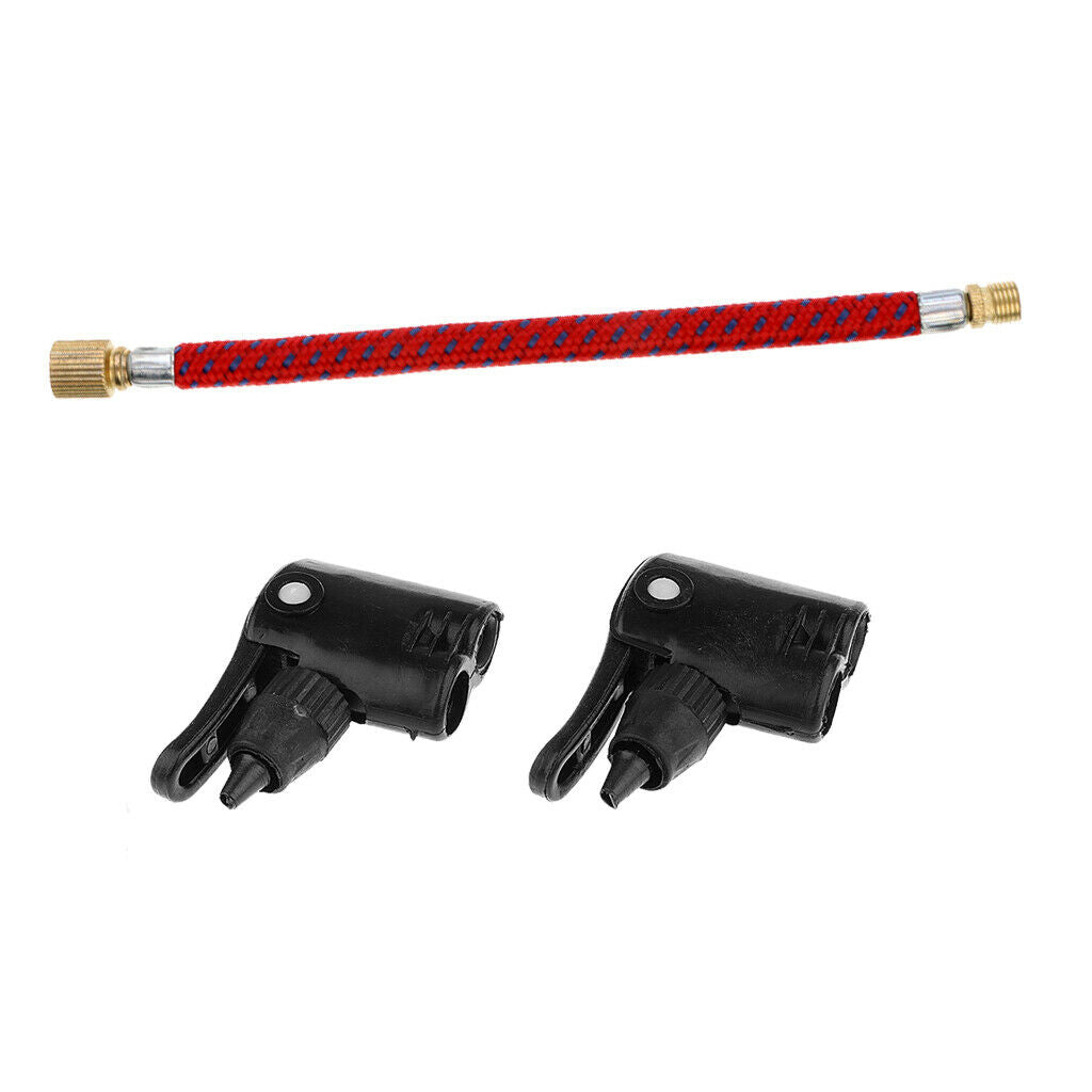 Bicycle Bike Tire Tyre Inflator Dual Head +Pump Extension Hose Inflator Tube