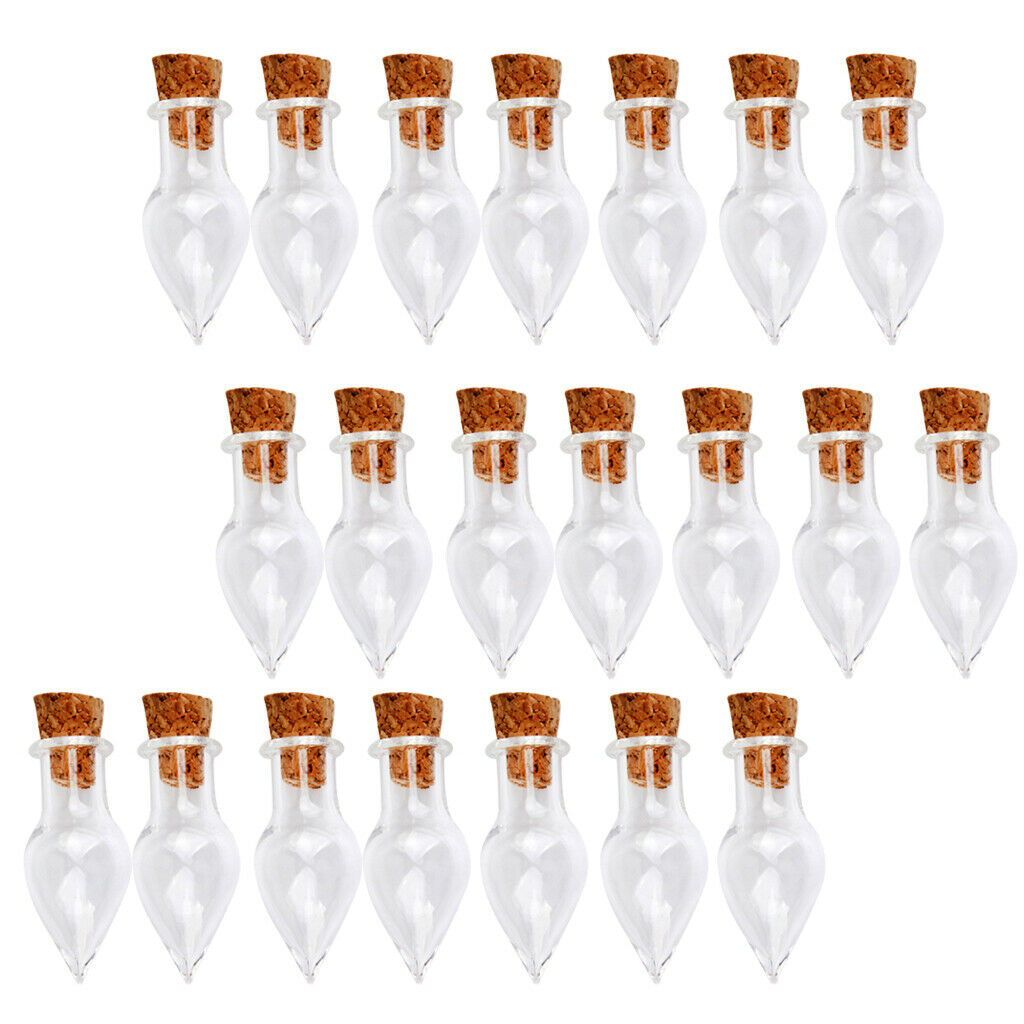 20pcs  Empty Glass Bottle Jar Vials Perfume Cork Charm DIY Pendant Craft