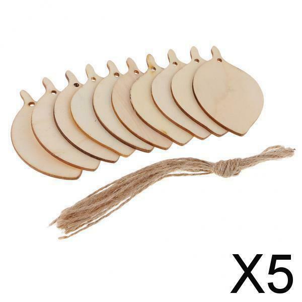 5X 10 Pieces Unfinished Wood Leaf Shapes Craft Wooden Tags Bodhi leaf 80x48x2mm