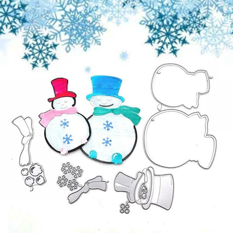 Christmas Loving Couple Snowman Carbon Steel Cutting Dies DIY Scrapbooking Photo