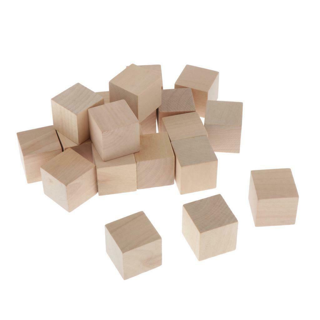Wood 1.2-inch Unfinished Cubes, Set of 20
