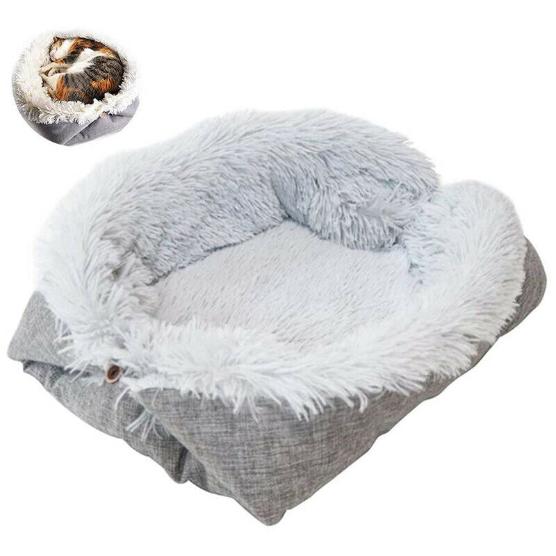 Cat Bed Washable Plush Soft Round WinterSleeping Small Cat Dog Bed Pet Supply HN