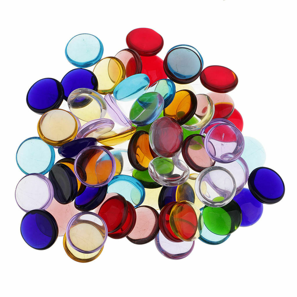 Multicolor Clear Round Glass Pieces Tiles for Mosaic Making Craft 15mm