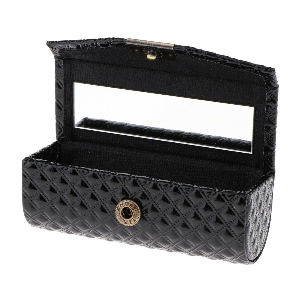 2x Premium Ladies Girls PU Leather Lipstick Case Single Lip Stick Gloss Holder