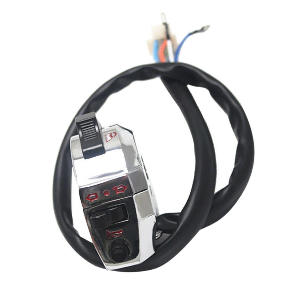 22mm Motorcycle Handlebar Switch Control High/Low Beam Turn Signal Horn Left