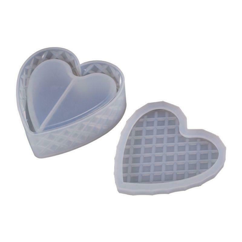 Heart Mold DIY Crystal Epoxy Storage Box Mould Jewelry Gift Case Silicone Molds