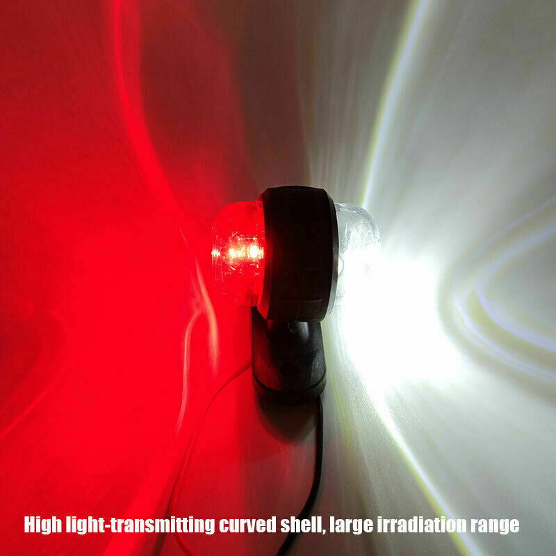 10X Red White LED Side Marker Lights Truck Trailer Clearance Light Lamp 12V 24V