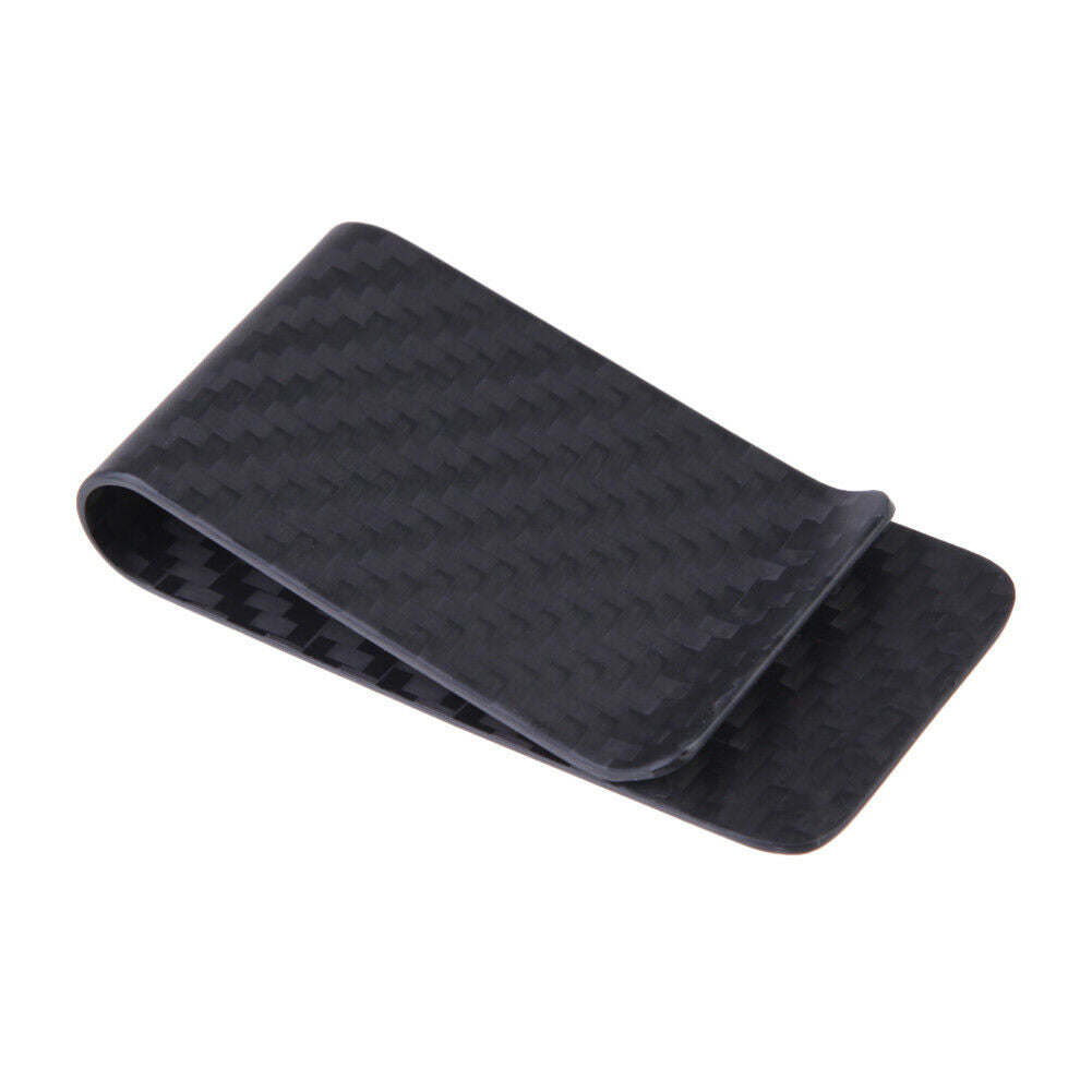 Retro Men Carbon Fiber Money Clip Glossy Matte Card Cash Wallet Holder