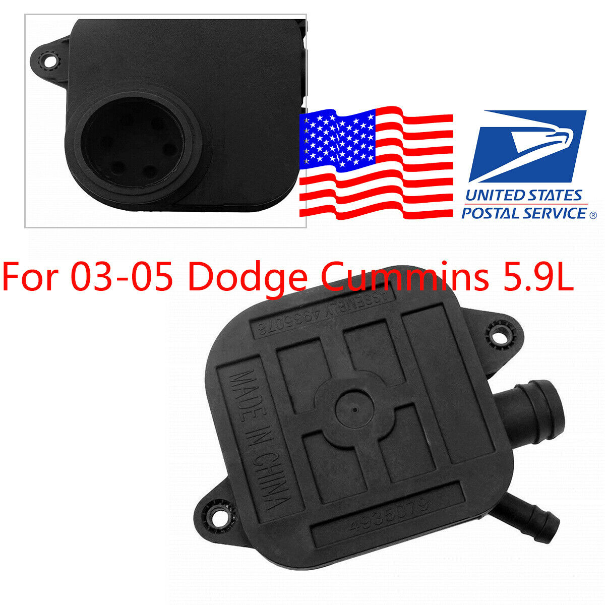 1 Piece Black High Quality Bonnet Respirator For 2003-2005 Dodge Cummins 5.9L