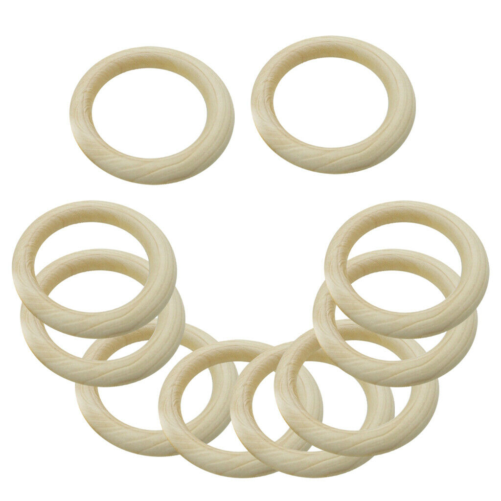30Pcs DIY Baby Wooden Teething Rings Necklace Bracelet DIY Crafts