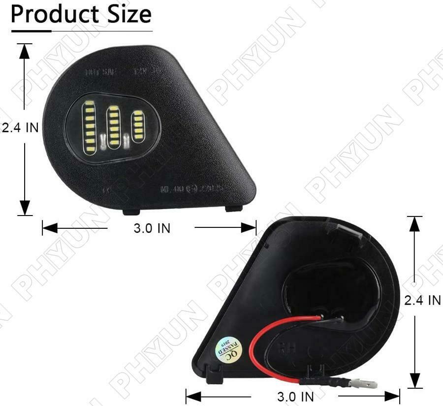 Pair LED Side Mirror Puddle Lights For Dodge Ram 10-19 1500 2500 3500 4500 5500
