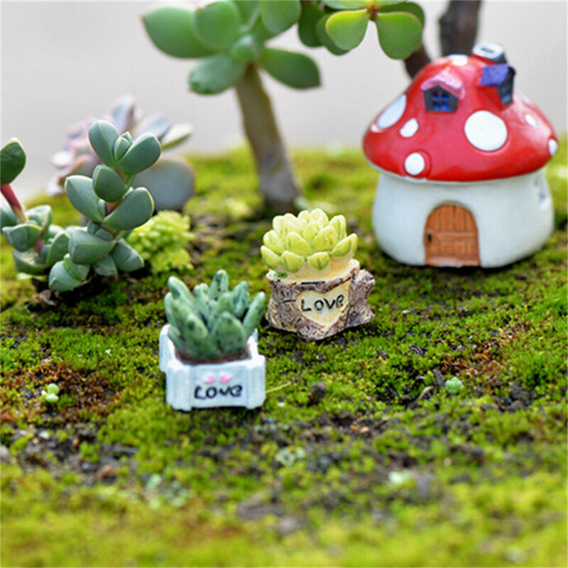 Moss Micro Landscape Ornaments Love Pot Plant Mix Size Fairy Garden Decor.l8