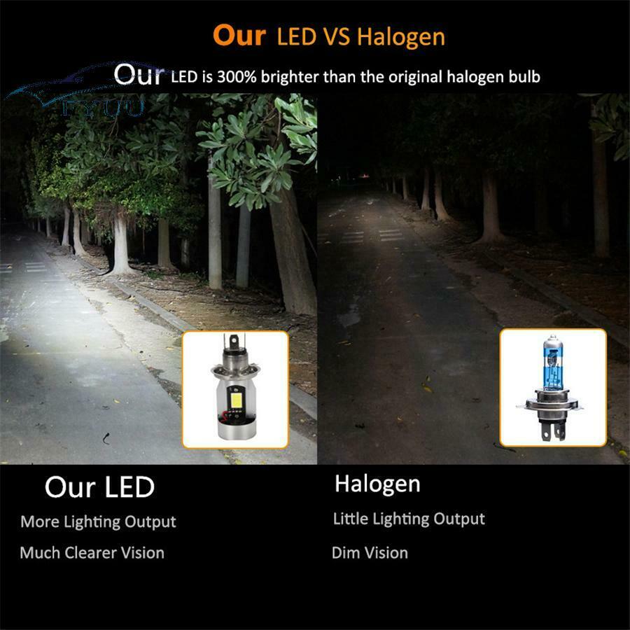 H4 LED Angel EYES COB Motorcycle Motorbike Scooter Fog Light Headlight Bulbs 40W