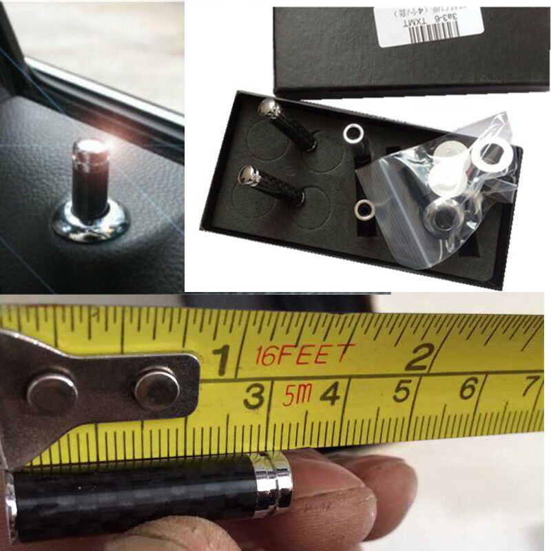 4pcs Real Carbon Fiber Copper Car Door Knob Pins Handles 1cmx3.2cm Universal New