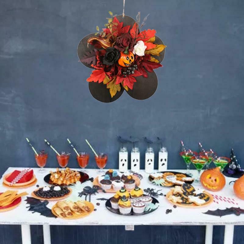 Halloween Pumpkin Petal Pendant Hanging Floral Garland Home Party Decoration