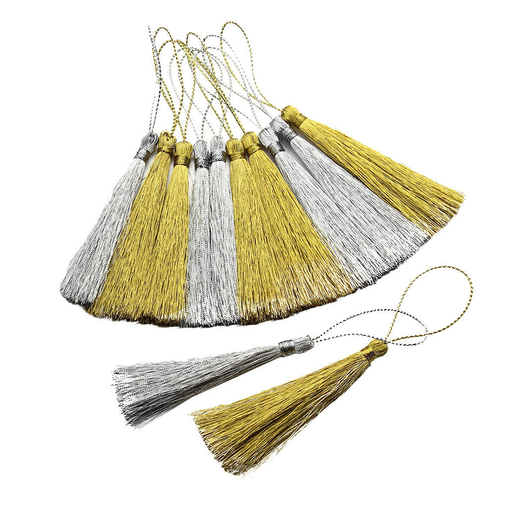30x 8cm Tassels Key Chain Pendant Silk Trim Craft Keyring Jewelry Making DIY