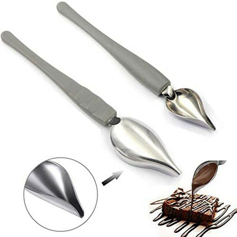 Culinary Ding Decorating Spoon Set, 2 Pcs Saucier Drizzle Spoons,Decorating PeU3