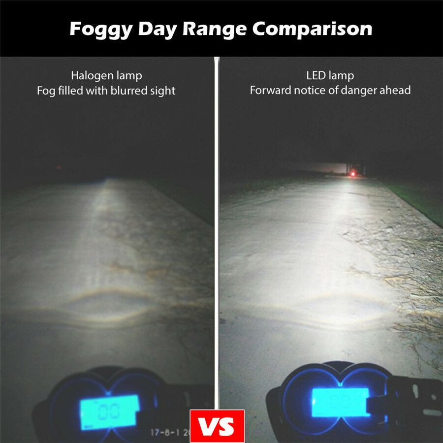 Pair P15D H6M Motorcycle Headlight DRL LED Fog Light Bulbs 6000K Xenon White 12V