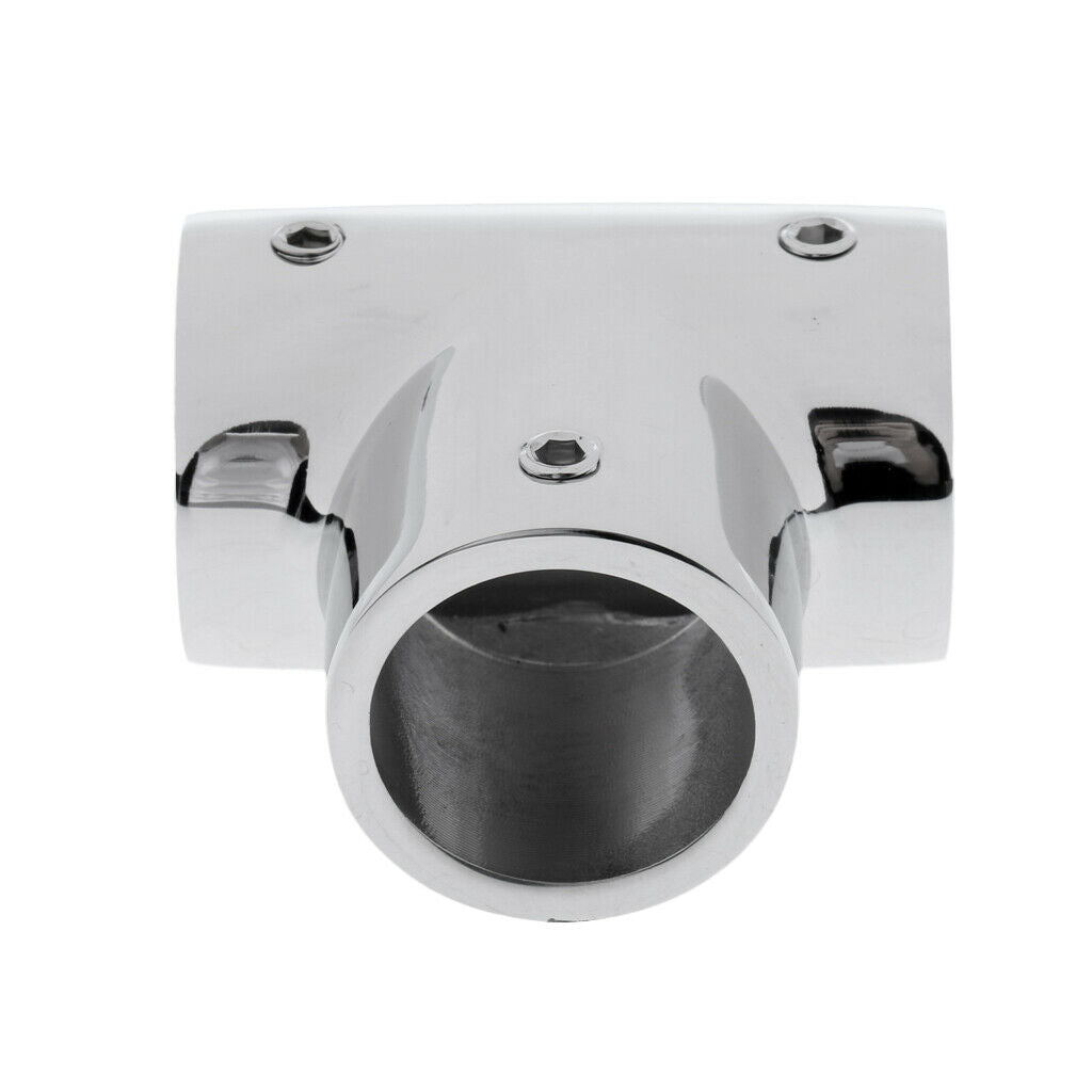 2 Pieces 25mm Boat Handrail Fittings 90 Degree Tee - 316 Stainless Steel