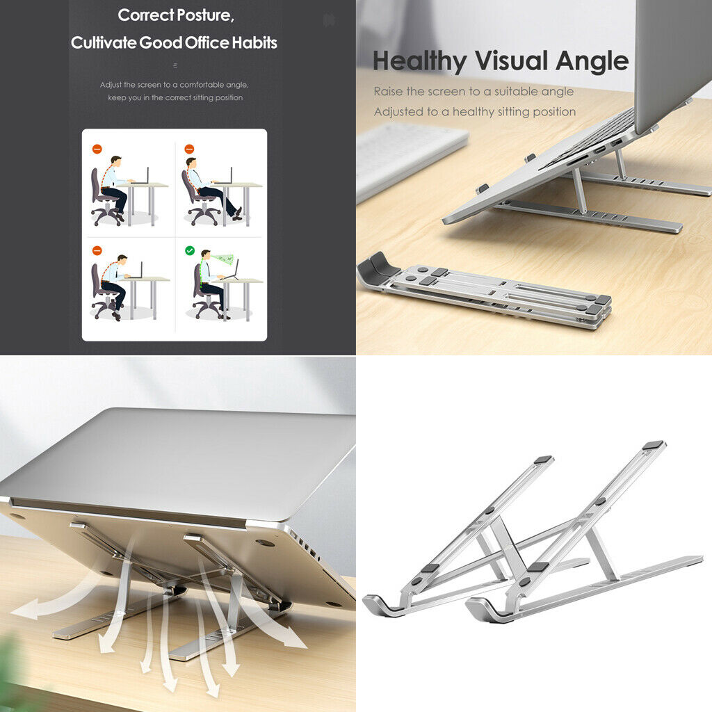 Aluminum Adjustable Study Notebook Stand Adapter Bracket Table Multi-Angle