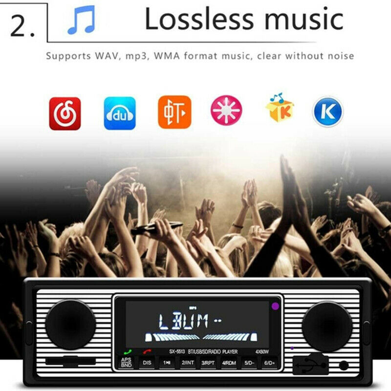 Bluetooth Retro Car Radio MP3 Player Stereo USB AUX Classic Car Stereo-AudioBDA