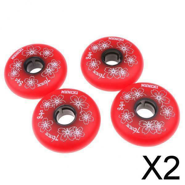 2X 4 Pieces Inline Roller Hockey Fitness Skate Replacement Wheel 84A 76mm Red