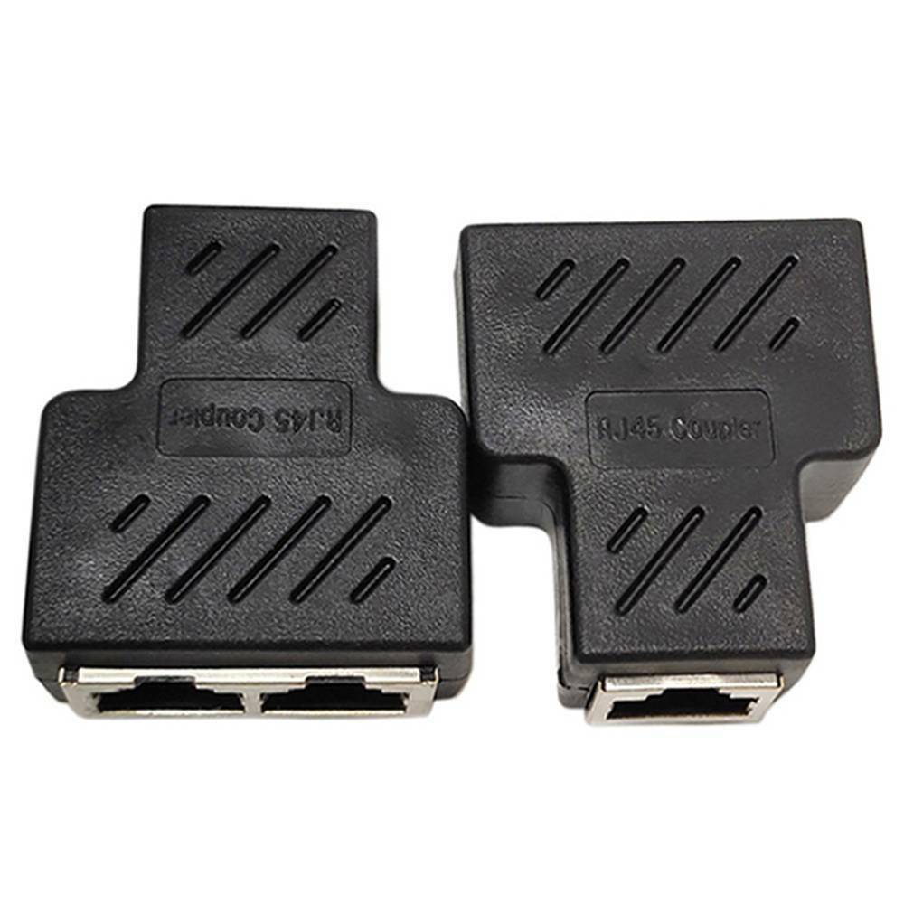 RJ45 Splitter Adapter LAN Ethernet Cable 1-2 Way Dual Port Connector Plug New!