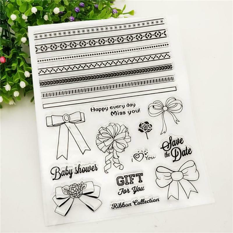 ribbon collection Clear Stamps Silicone Embossing Stencil DIY Album Paper Card