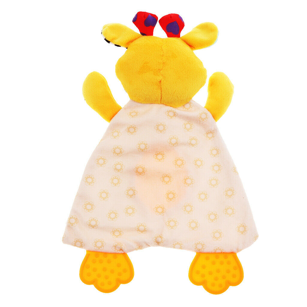 Baby Animal Soft Plush with BB Hand Rattle Security Blanket  Deer