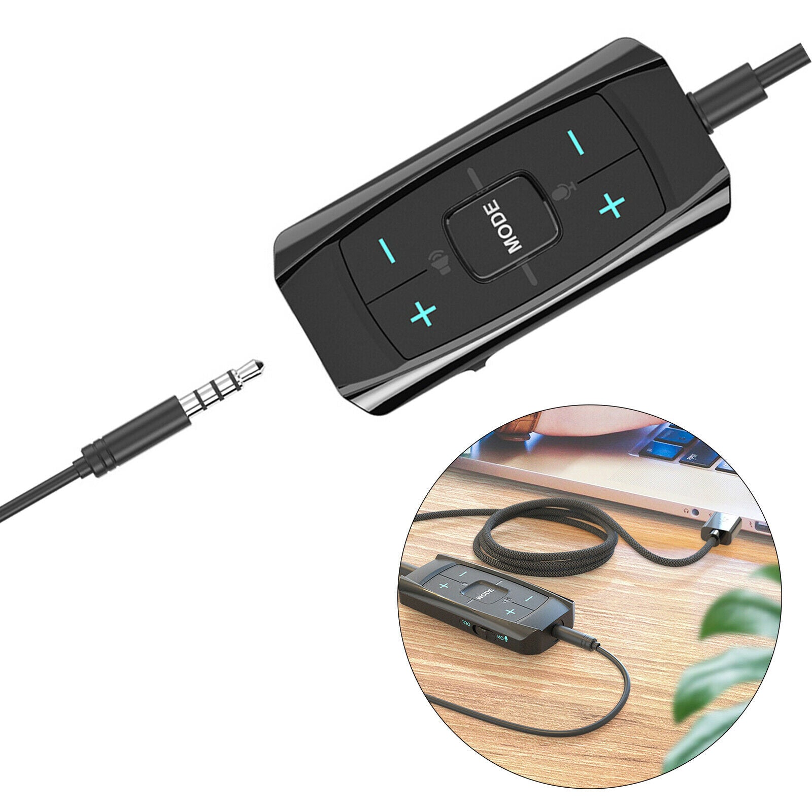 External USB Audio Adapter Stereo Headsets 7.1 Upgrade Soundcard for PS4