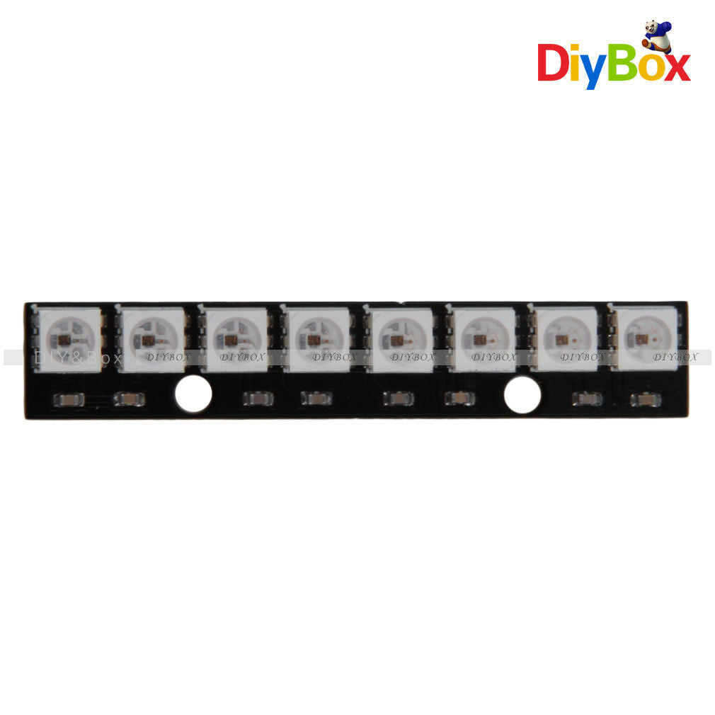 Black 8 Channel WS2812 5050 RGB 8 LEDs Light Strip Driver Board for Arduino DIY