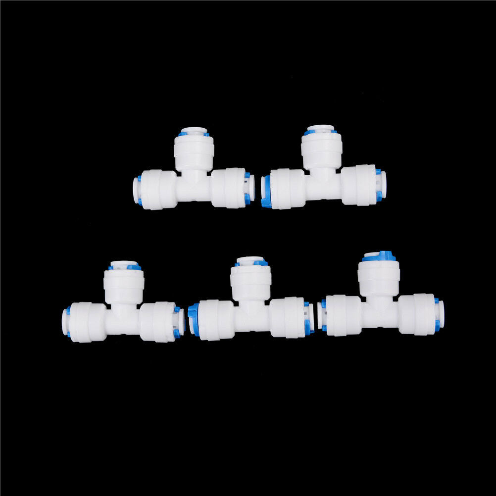 5pcs/lot 1/4" tube OD Hose Type T Qucik Connector RO Water Connector T xJSJCA