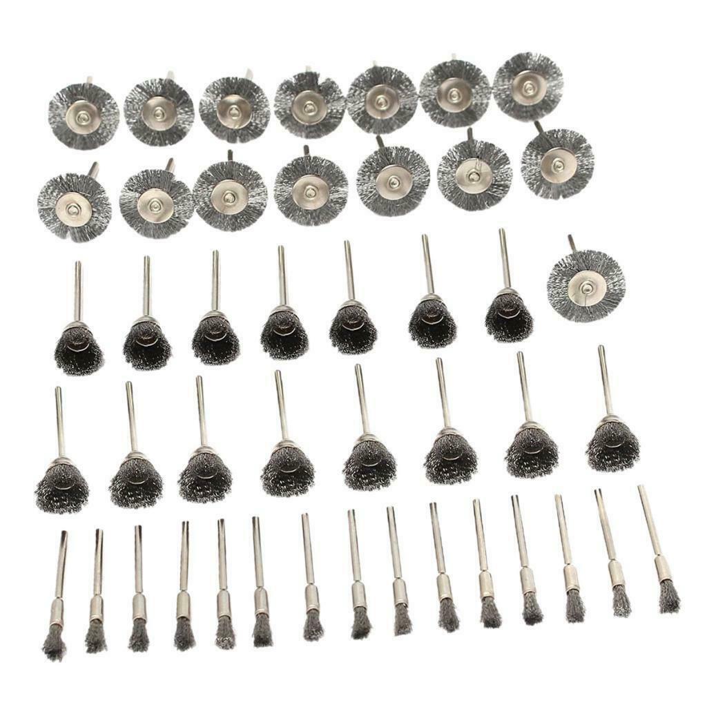 45Pcs Brass Steel Wire Brush Polishing Wheels Full Kit Set for Rotary Tools