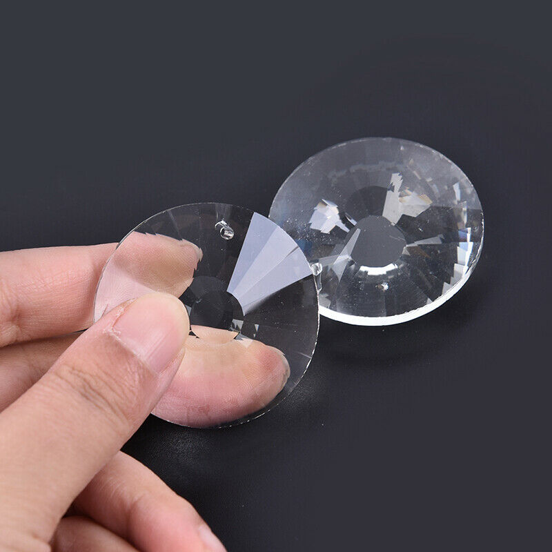 2PCS UFO Suncatcher Center Solid Clear Chandelier Crystal Prism Pendant L.l8