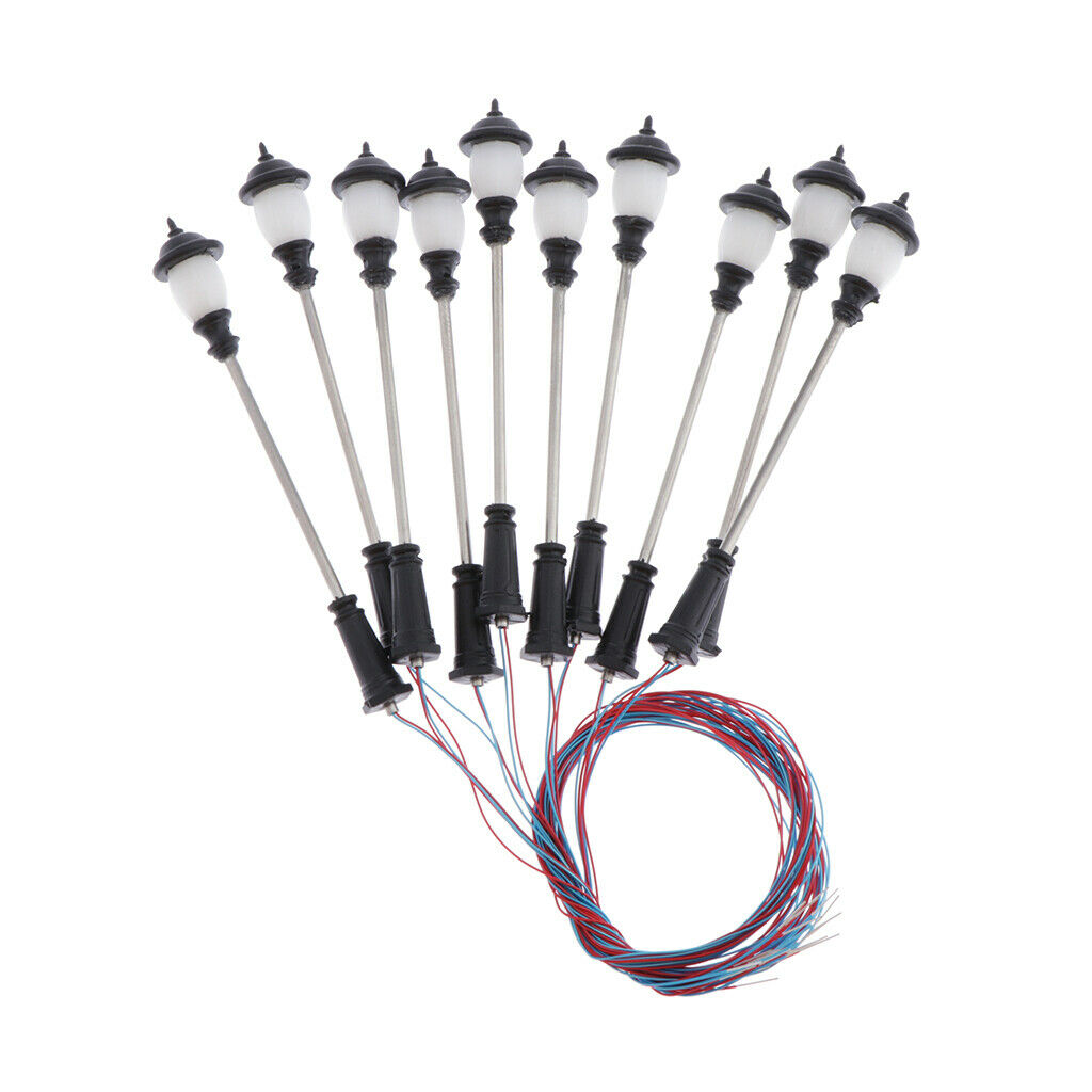 10Pcs Railway Led Lamppost Lamps Street Lights 1:100 HO Scale D