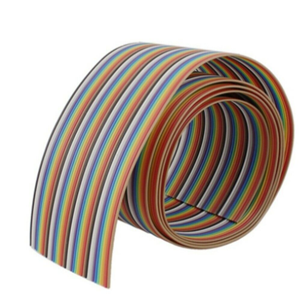 1M 1.17mm 40PIN Wire Flat Multicolored Flexible Rainbow Ribbon Jumper Cable