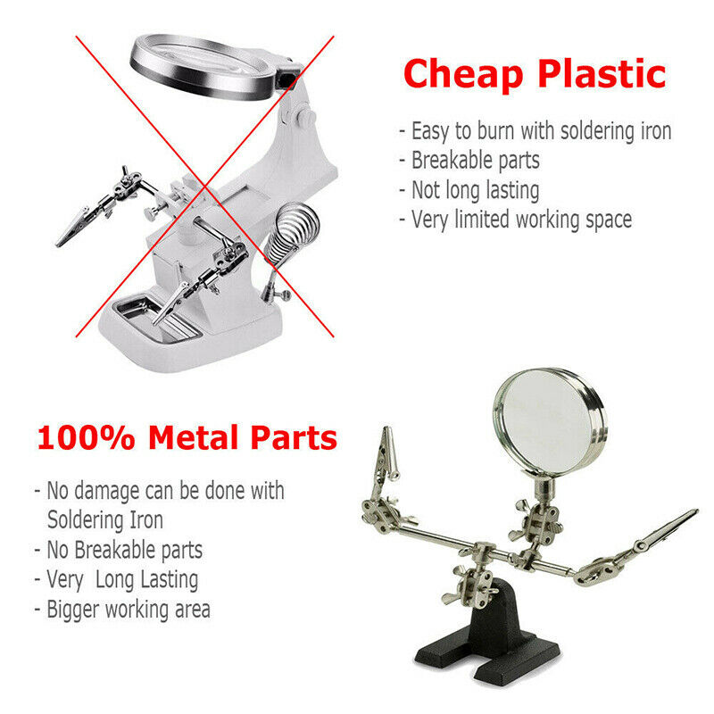 Third Hand Soldering Solder Iron Stand Holder Magnifier Helping Tool Station SJ
