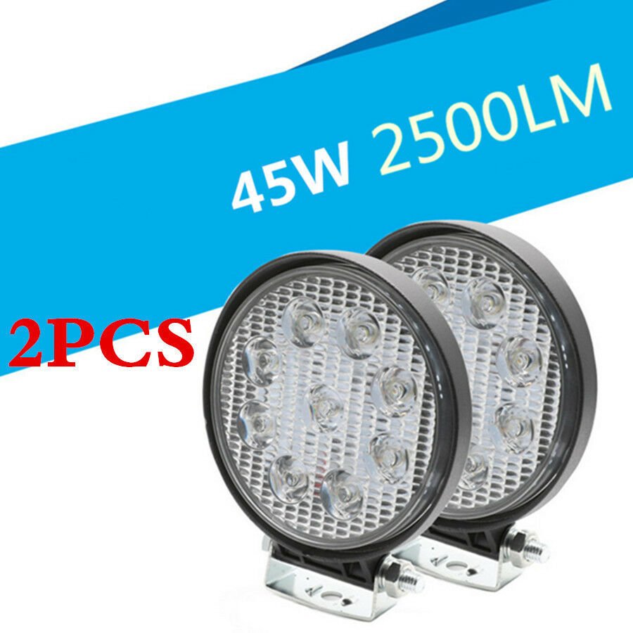 2X 4.5" 48W Round LED Work Light Fog Driving Lamp Offroad SUV Spotlight Bar Boat