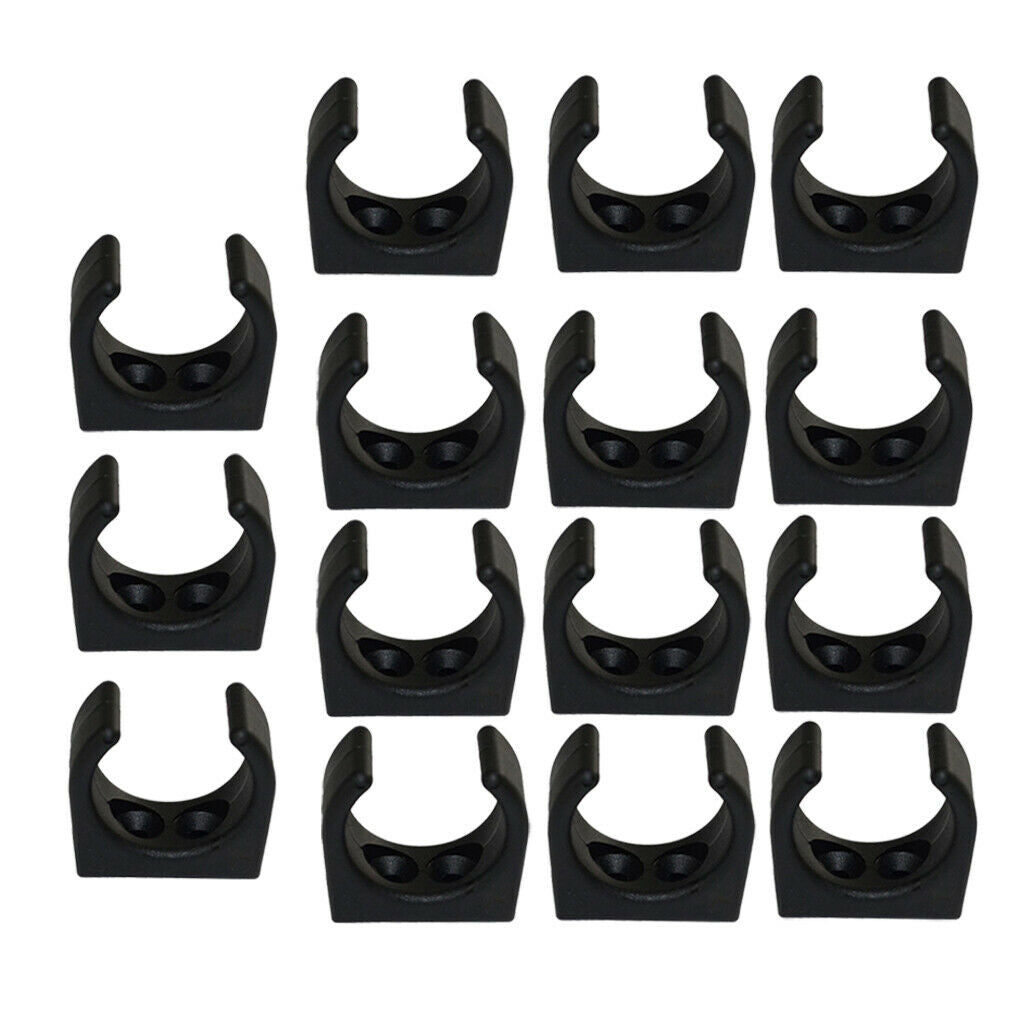 15x  Boat Marine Hook Clips Black Boat Durable Holder Push 32mm Easy to Use